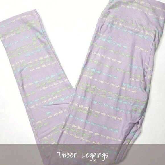 LuLaRoe Tween Leggings Purple Arrows - Picture 1 of 1